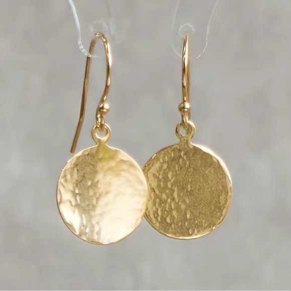 SHEIN Jewelry - {SHEIN} Retro Simple Bump Small Disc Earrings Gold Color